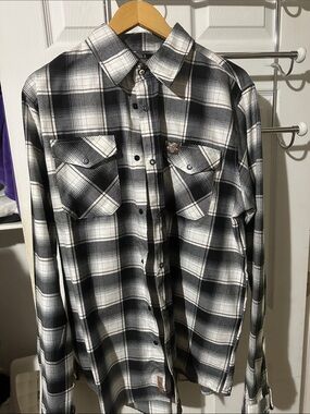 DIXXON LT - Santan - Black and White Plaid Button-Down Shirt